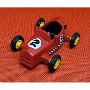 Playmobil  Miniature Clasic Plastic # 2 Racing Red Car for Child 2003 Geobra....
